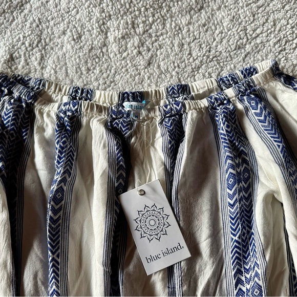 Blue and White Striped Swim Coverup - Picture 6 of 8